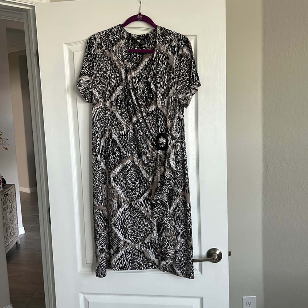 Beautiful almost snakeskin print wrap dress